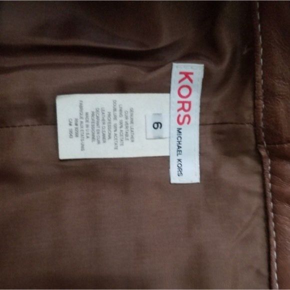 KORS Michael Kors  Vintage Cropped Leather Authentic 1990 Moto Jacket & Skirt - Picture 12 of 13